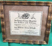 Imperial German EK 2 Document
